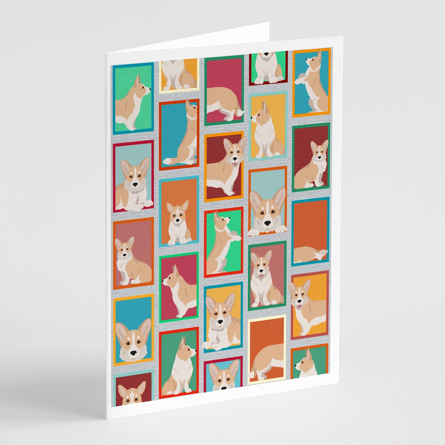 Lots of Fawn Cardigan Corgi Greeting Cards Pack of 8 Blank Cards with Envelopes Whimsical A7 Size 5x7