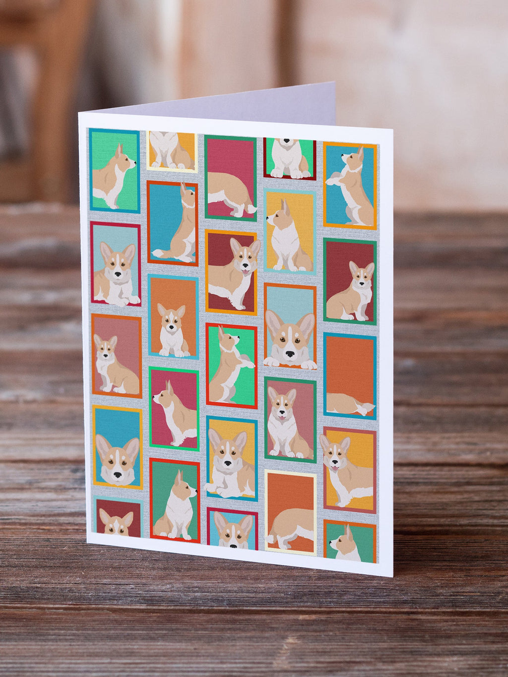 Lots of Fawn Cardigan Corgi Greeting Cards Pack of 8 Blank Cards with Envelopes Whimsical A7 Size 5x7