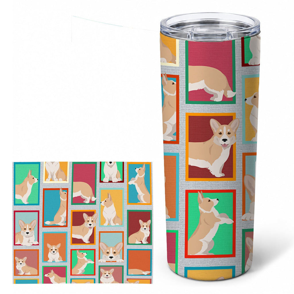 Corgi 20 oz Skinny Tumbler with Lid and Straw