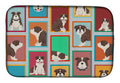 Lots of Brindle English Bulldog Dish Drying Mat Absorbent Dish Drying Mat Pad for Kitchen Counter Dish Drainer Mat for Countertop, 14 x 21", Multicolor