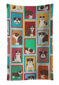 Lots of Brindle English Bulldog Kitchen Towel Velour Plush Front and Cotton Loop Back Machine Washable