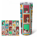 English Bulldog 20 oz Skinny Tumbler with Lid and Straw