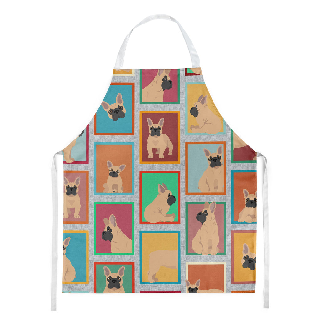 Lots of Fawn French Bulldog Apron Cooking Kitchen Server Baking Crafts Gardening for Adult Women Men, Unisex, Large, Multicolor