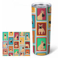 French Bulldog 20 oz Skinny Tumbler with Lid and Straw