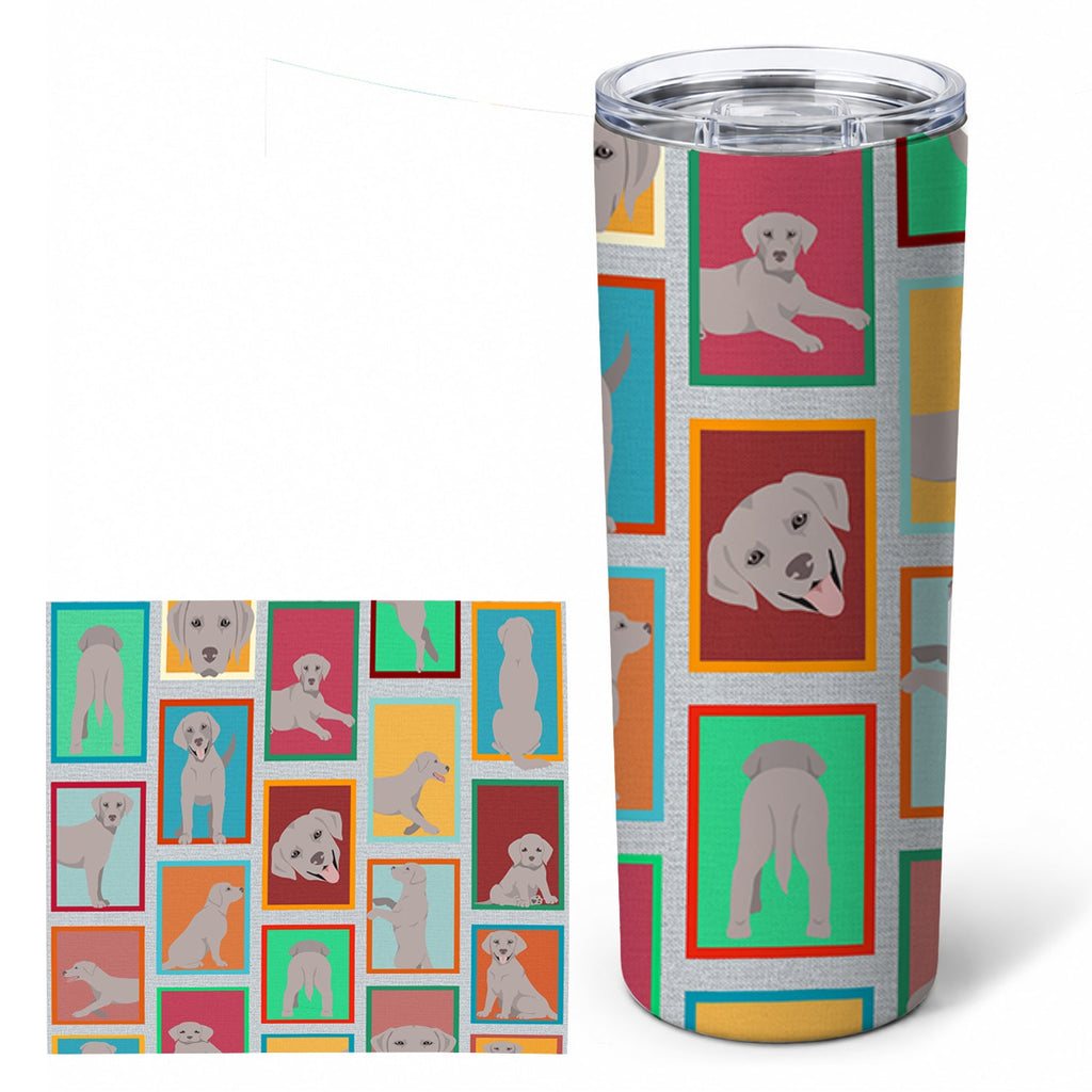 Lots of Grey Labrador Retriever Stainless Steel Skinny Tumbler 20 oz Vacuum Double Walled Reusable Insulated Travel Cup