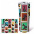 Lots of Black Schnauzer Stainless Steel Skinny Tumbler 20 oz Vacuum Double Walled Reusable Insulated Travel Cup