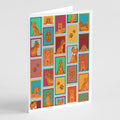 Lots of Red Yorkie Greeting Cards Pack of 8 Blank Cards with Envelopes Whimsical A7 Size 5x7