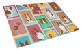 Lots of Red Border Collie Cutting Board Tempered Glass Kitchen Cutting Surface, Heat Resistant Chopping, Non-Slip Feet, Food Prep & Serving