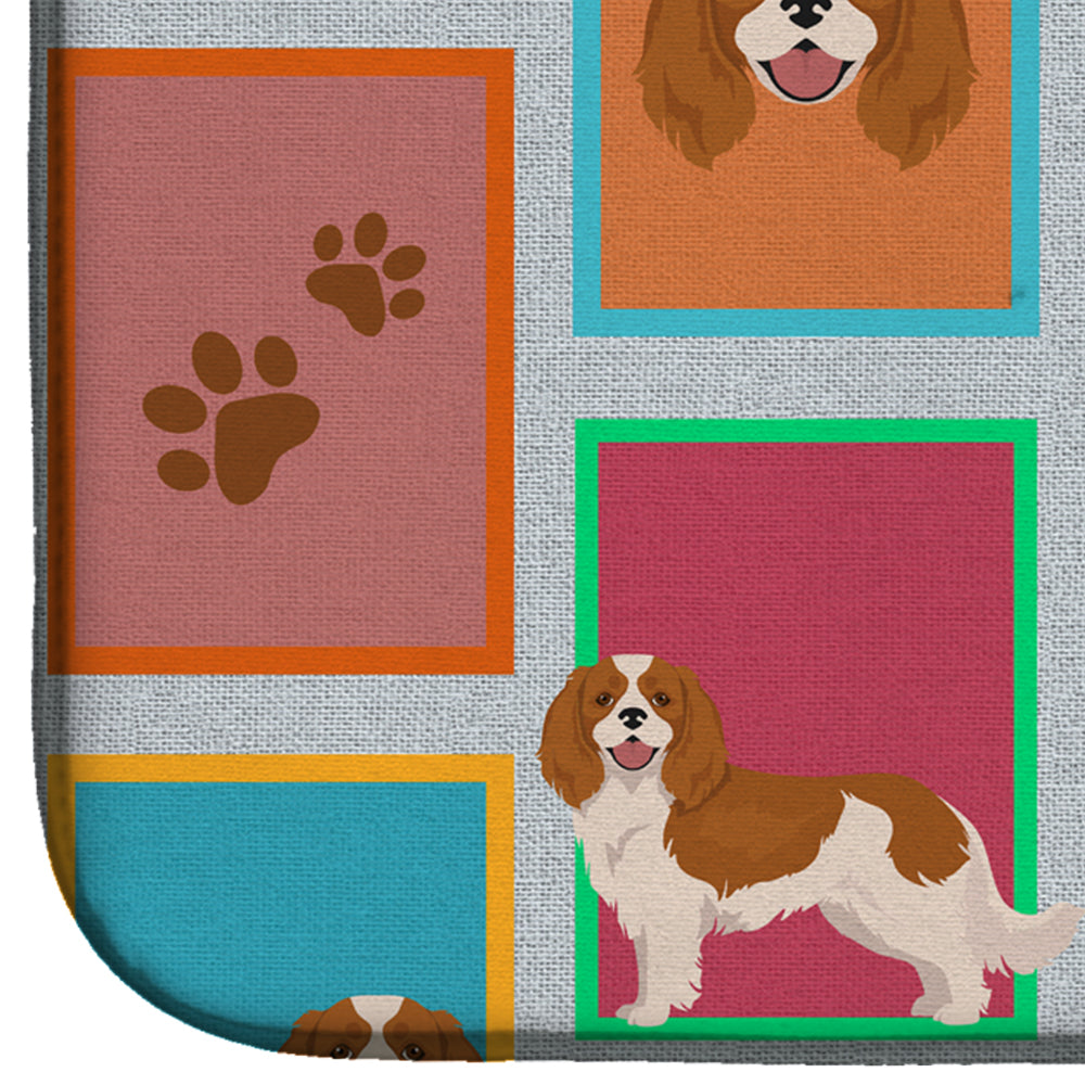 Lots of Blenheim Cavalier Spaniel Dish Drying Mat Absorbent Dish Drying Mat Pad for Kitchen Counter Dish Drainer Mat for Countertop, 14 x 21", Multicolor