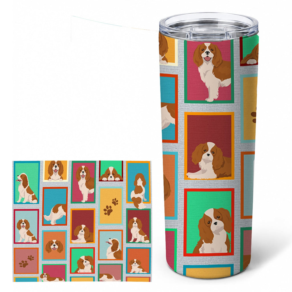 Lots of Blenheim Cavalier Spaniel Stainless Steel Skinny Tumbler 20 oz Vacuum Double Walled Reusable Insulated Travel Cup