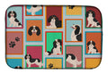 Lots of Tricolor Cavalier Spaniel Dish Drying Mat Absorbent Dish Drying Mat Pad for Kitchen Counter Dish Drainer Mat for Countertop, 14 x 21", Multicolor