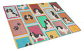 Lots of Tricolor Cavalier Spaniel Cutting Board Tempered Glass Kitchen Cutting Surface, Heat Resistant Chopping, Non-Slip Feet, Food Prep & Serving