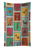 Lots of Chocolate Chihuahua Kitchen Towel Velour Plush Front and Cotton Loop Back Machine Washable