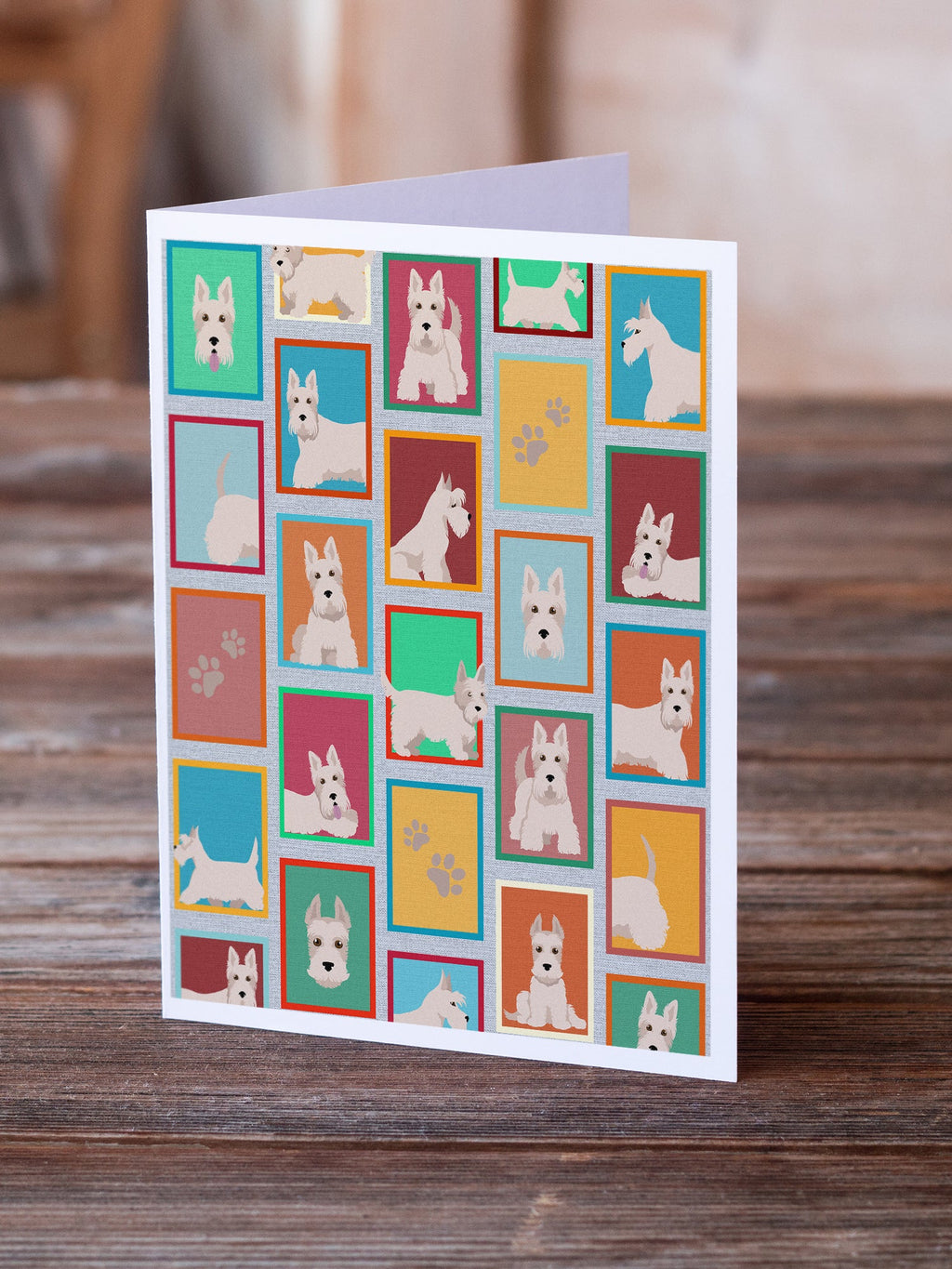 Lots of Wheaten Scottish Terrier Greeting Cards Pack of 8 Blank Cards with Envelopes Whimsical A7 Size 5x7