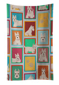 Lots of Wheaten Scottish Terrier Kitchen Towel Velour Plush Front and Cotton Loop Back Machine Washable