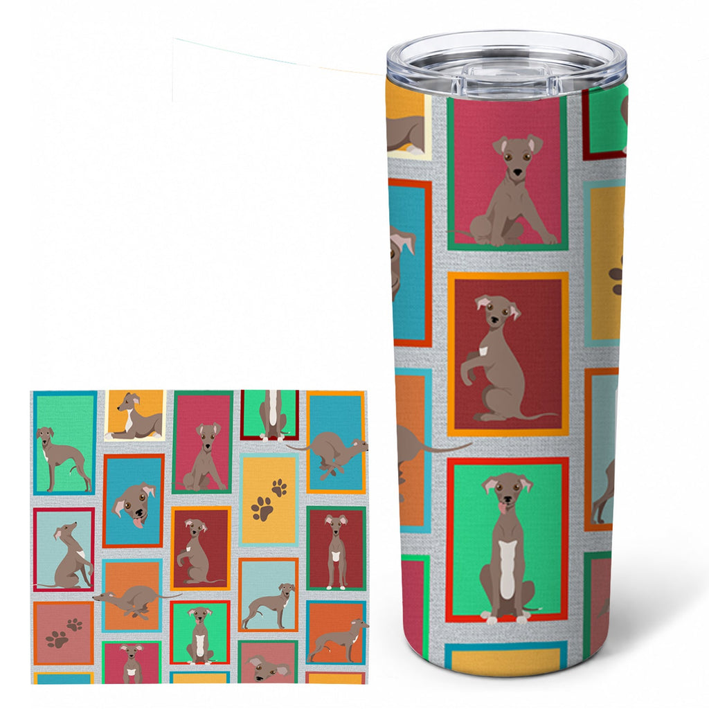 Lots of Fawn Italian Greyhound Stainless Steel Skinny Tumbler 20 oz Vacuum Double Walled Reusable Insulated Travel Cup