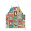 Lots of Red and White Jack Russell Terrier Apron Cooking Kitchen Server Baking Crafts Gardening for Adult Women Men, Unisex, Large, Multicolor