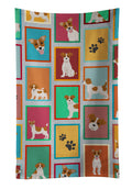 Lots of Red and White Jack Russell Terrier Kitchen Towel Velour Plush Front and Cotton Loop Back Machine Washable