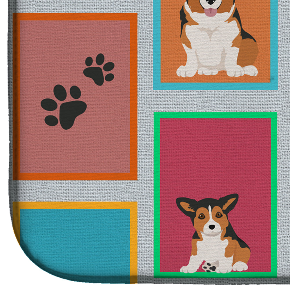 Lots of Sable Pembroke Corgi Dish Drying Mat Absorbent Dish Drying Mat Pad for Kitchen Counter Dish Drainer Mat for Countertop, 14 x 21", Multicolor