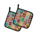 Lots of Flashy Fawn Boxer Pot Holder Set of 2 Heat Resistant Quilted Hot Pads 7.5 x 7.5 Inch, Insulated Kitchen Trivets for Cooking & Baking