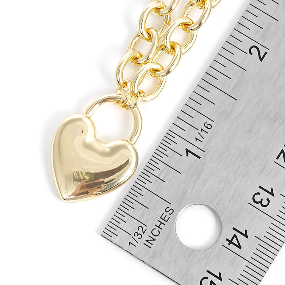 Metal Heart Lock Pendant Necklace