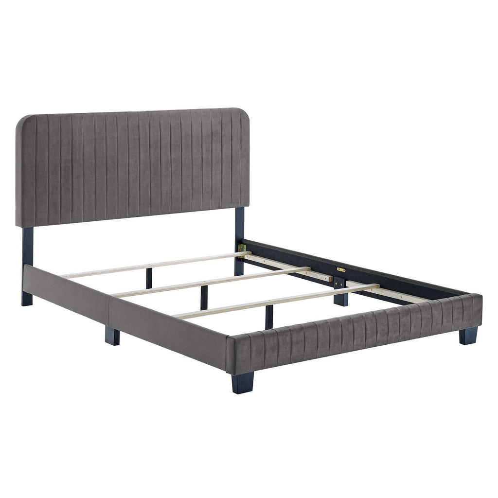 Celine Channel Tufted Performance Velvet King Bed by Modway