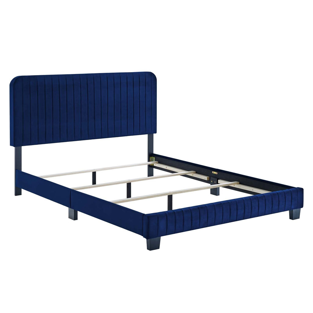 Celine Channel Tufted Performance Velvet Queen Bed by Modway