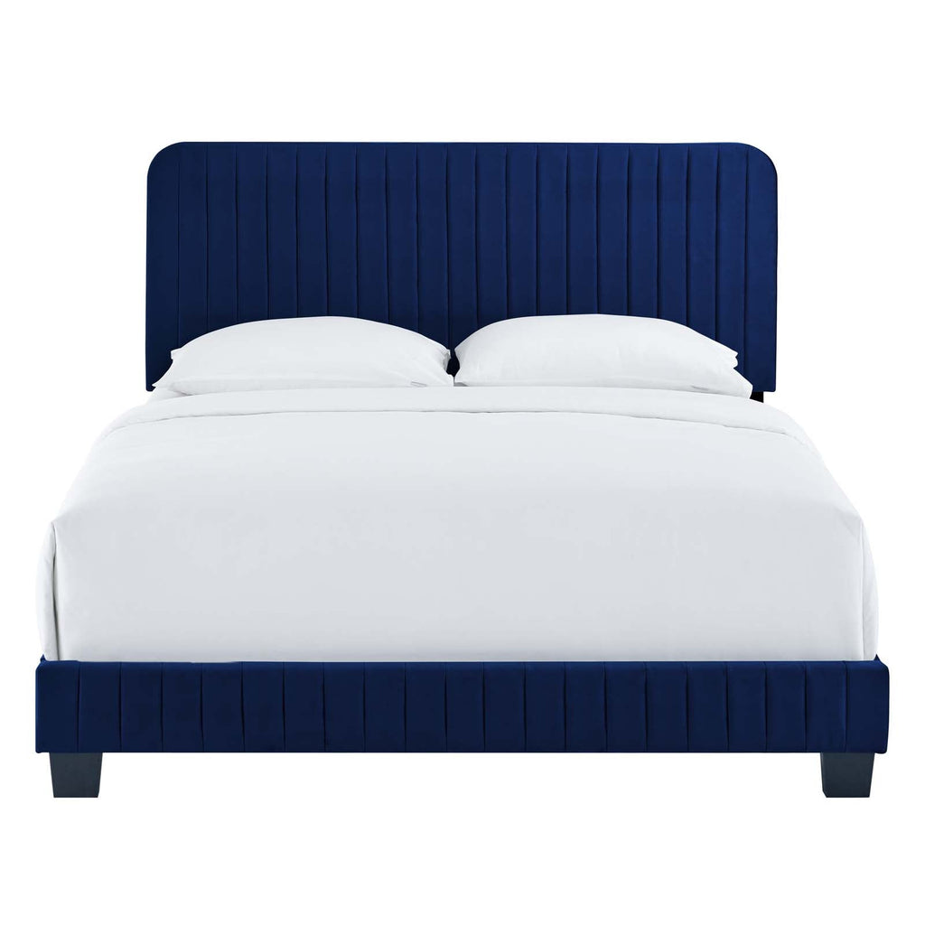 Celine Channel Tufted Performance Velvet Queen Bed by Modway