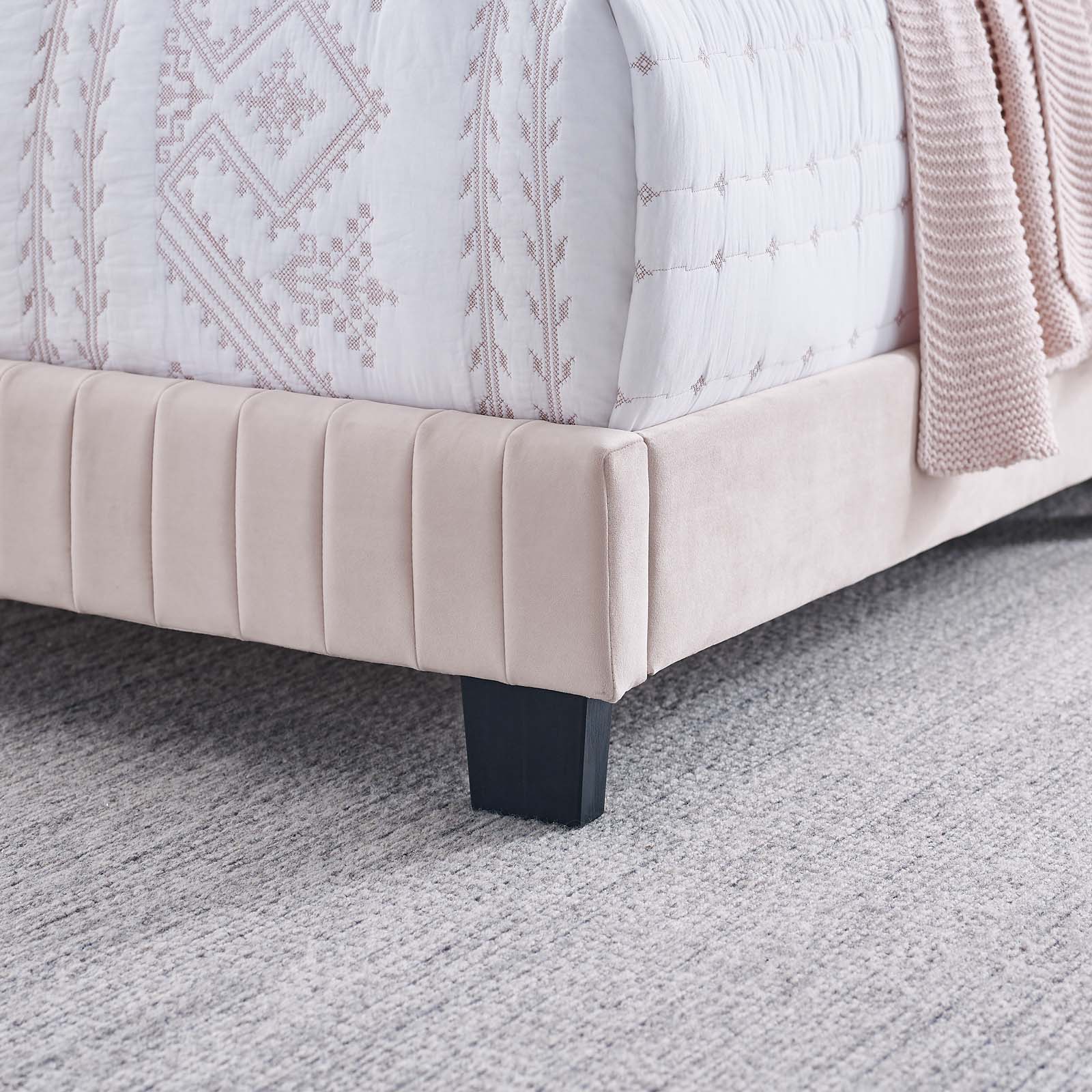 Celine Channel Tufted Performance Velvet Queen Bed by Modway