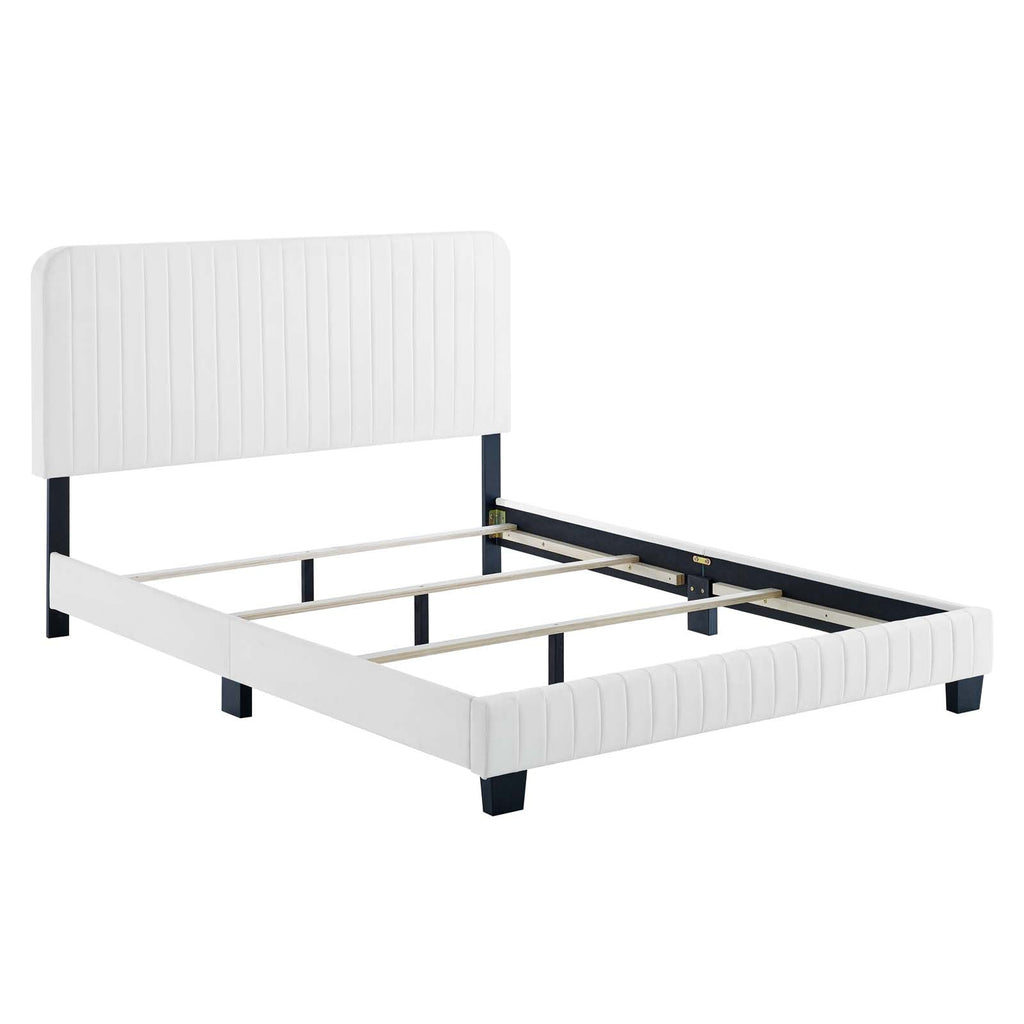 Celine Channel Tufted Performance Velvet Queen Bed by Modway