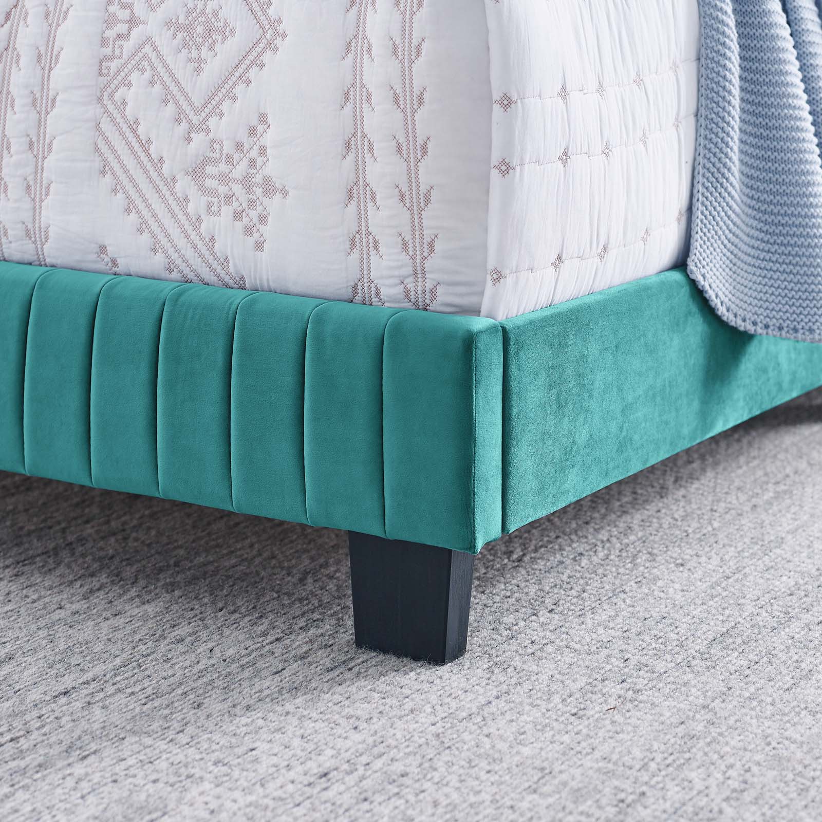Celine Channel Tufted Performance Velvet Twin Bed by Modway