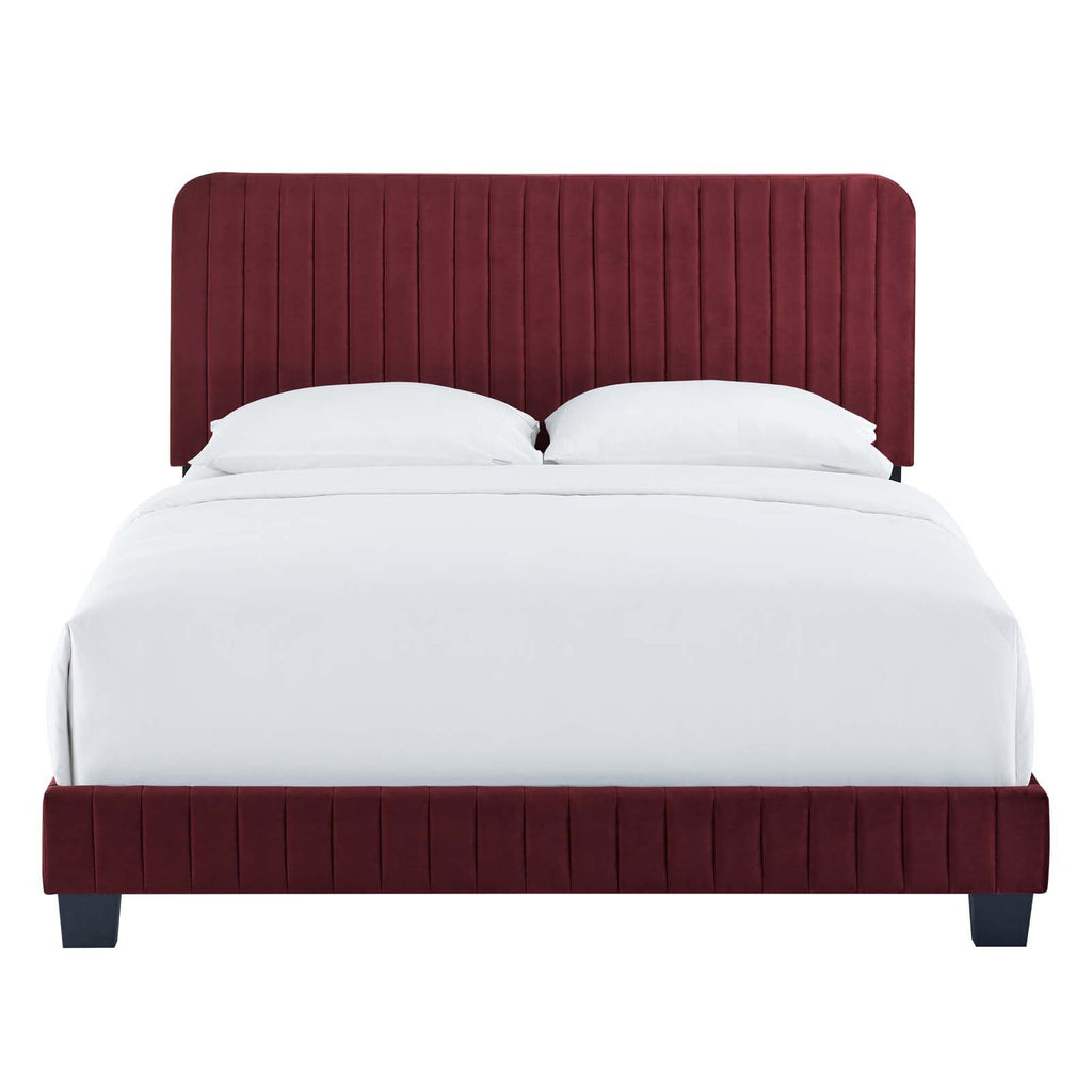 Celine Channel Tufted Performance Velvet King Platform Bed by Modway