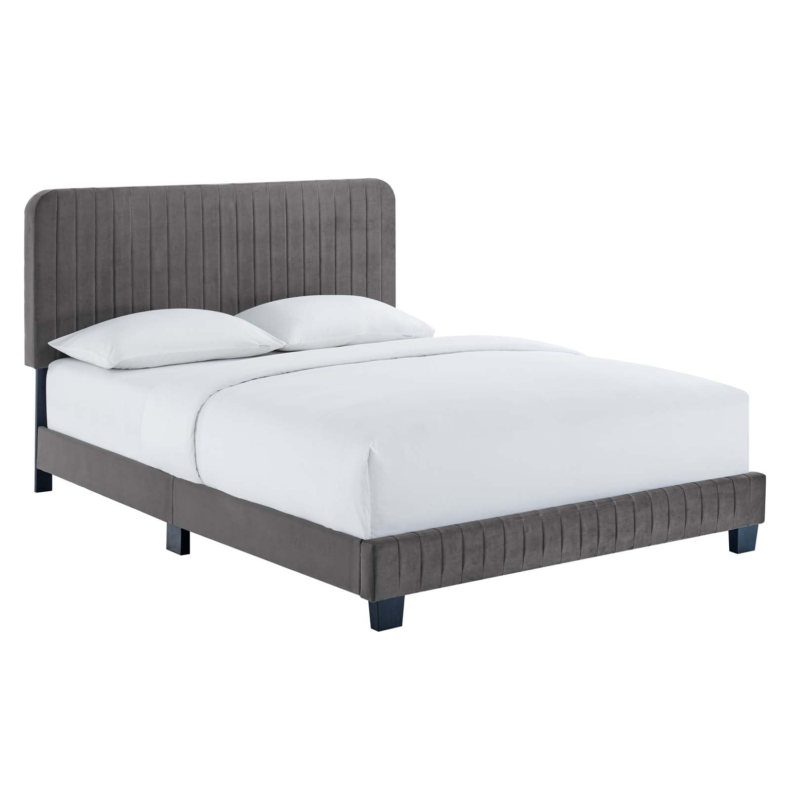 Celine Channel Tufted Performance Velvet Queen Platform Bed by Modway