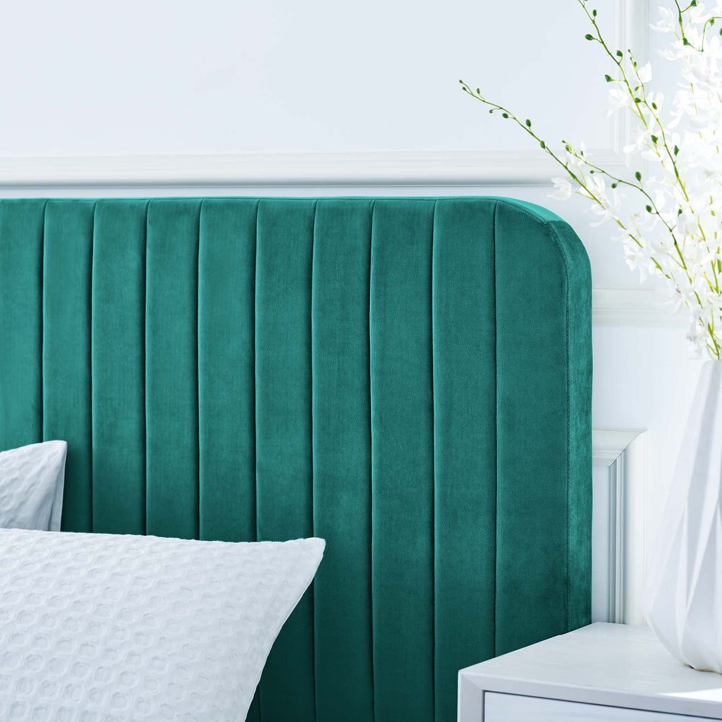 Celine Channel Tufted Performance Velvet Queen Platform Bed by Modway