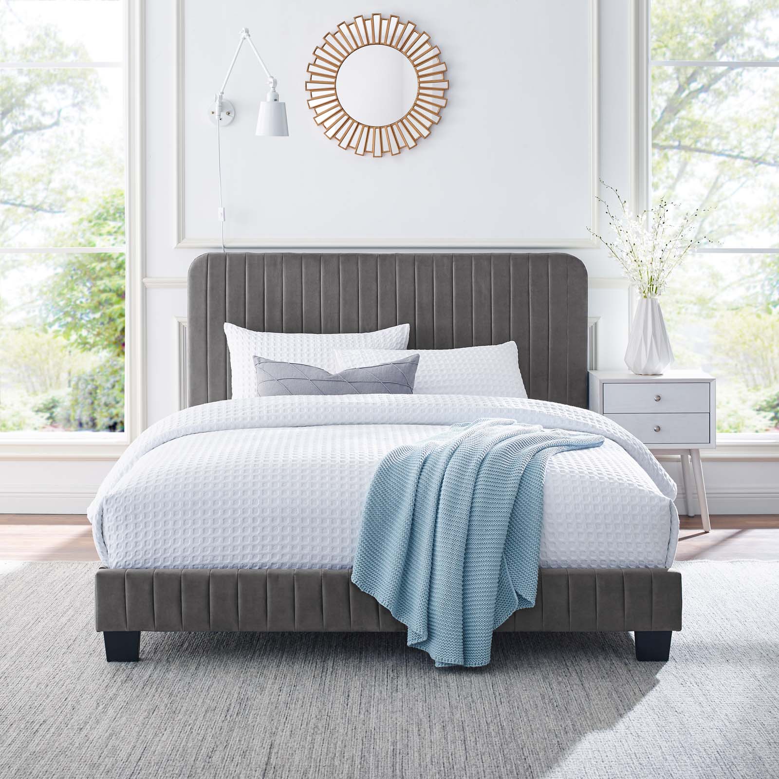 Celine Channel Tufted Performance Velvet Full Platform Bed by Modway