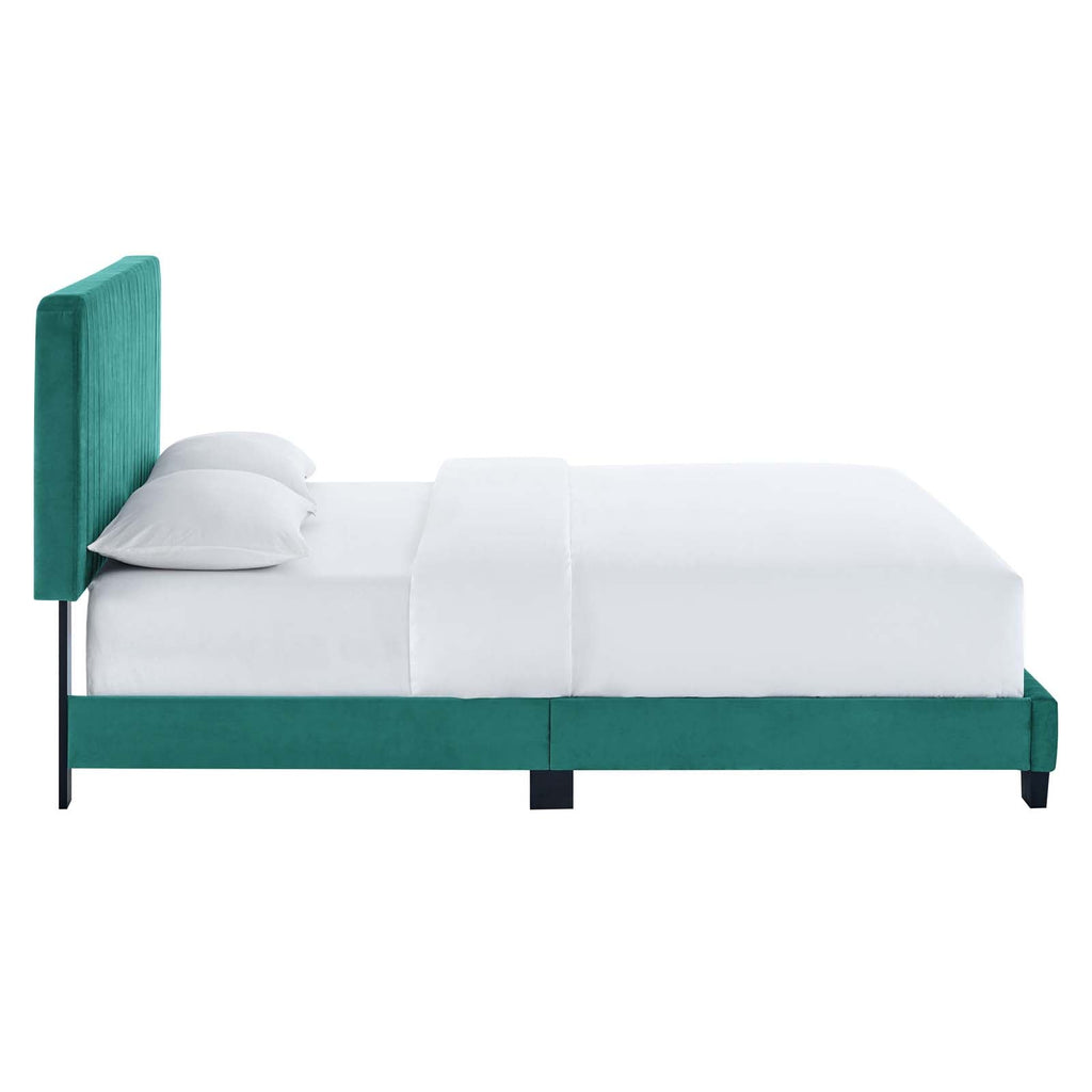 Celine Channel Tufted Performance Velvet Full Platform Bed by Modway
