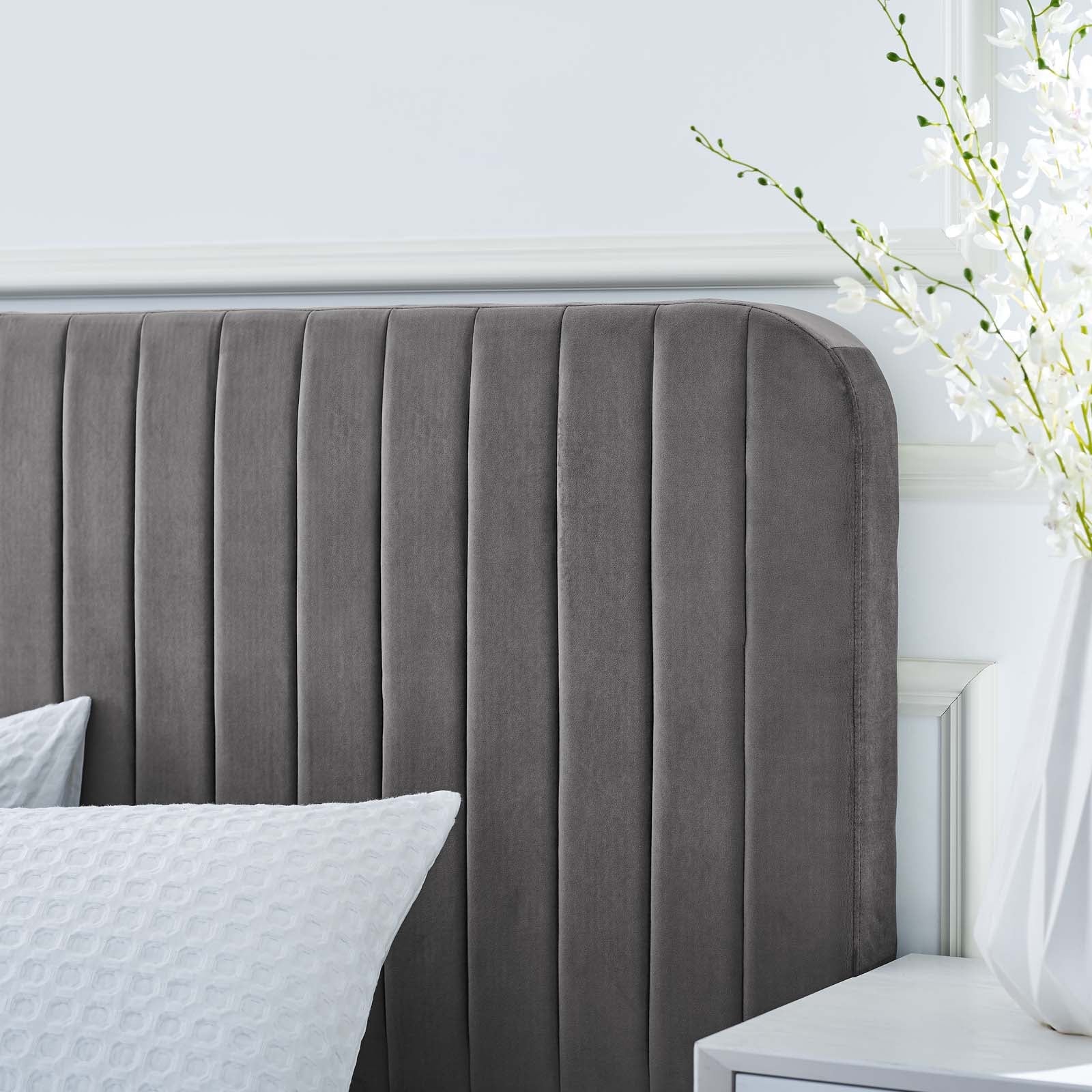 Celine Channel Tufted Performance Velvet Twin Platform Bed by Modway