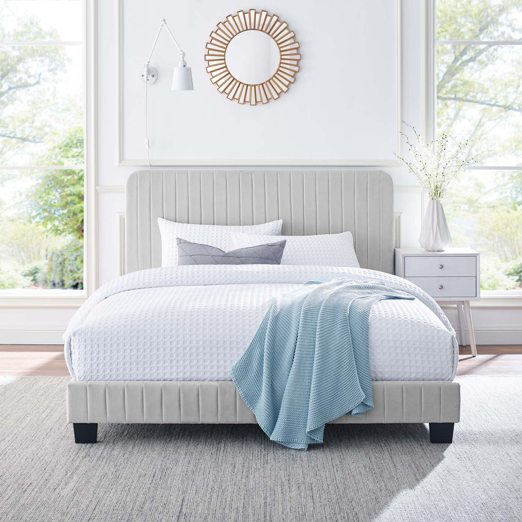 Celine Channel Tufted Performance Velvet Twin Platform Bed by Modway