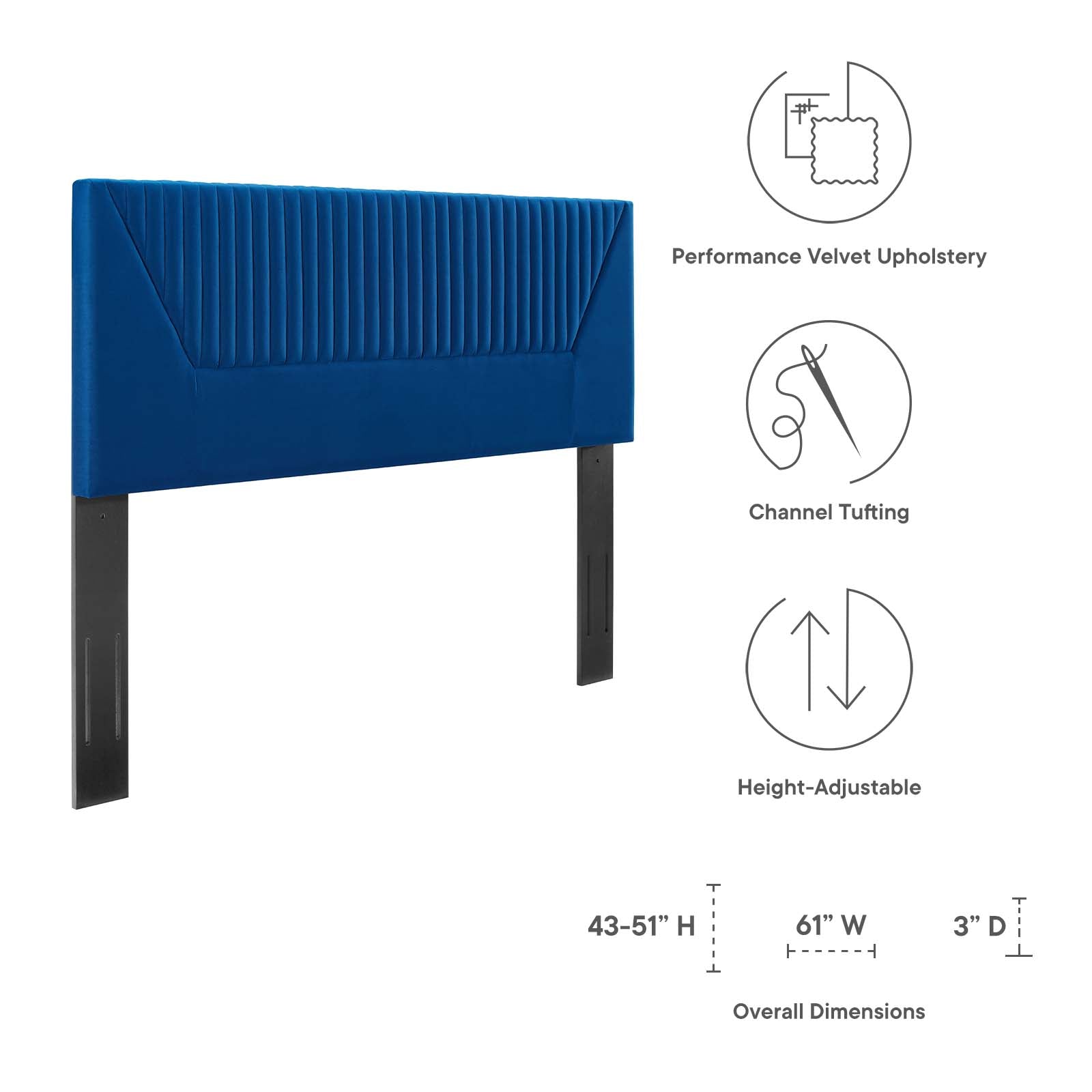 Patience Channel Tufted Performance Velvet Twin Headboard by Modway