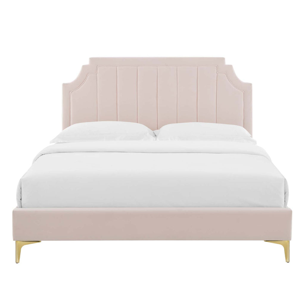 Sienna Performance Velvet Queen Platform Bed by Modway
