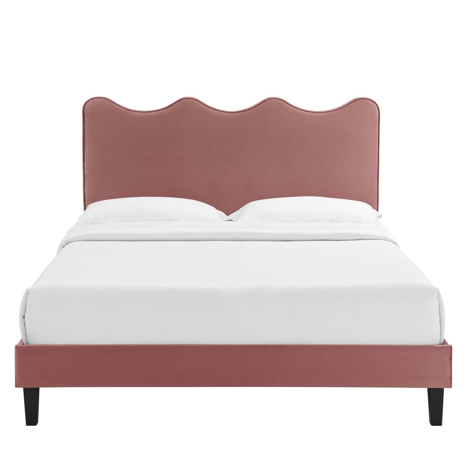 Current Performance Velvet Twin Platform Bed by Modway