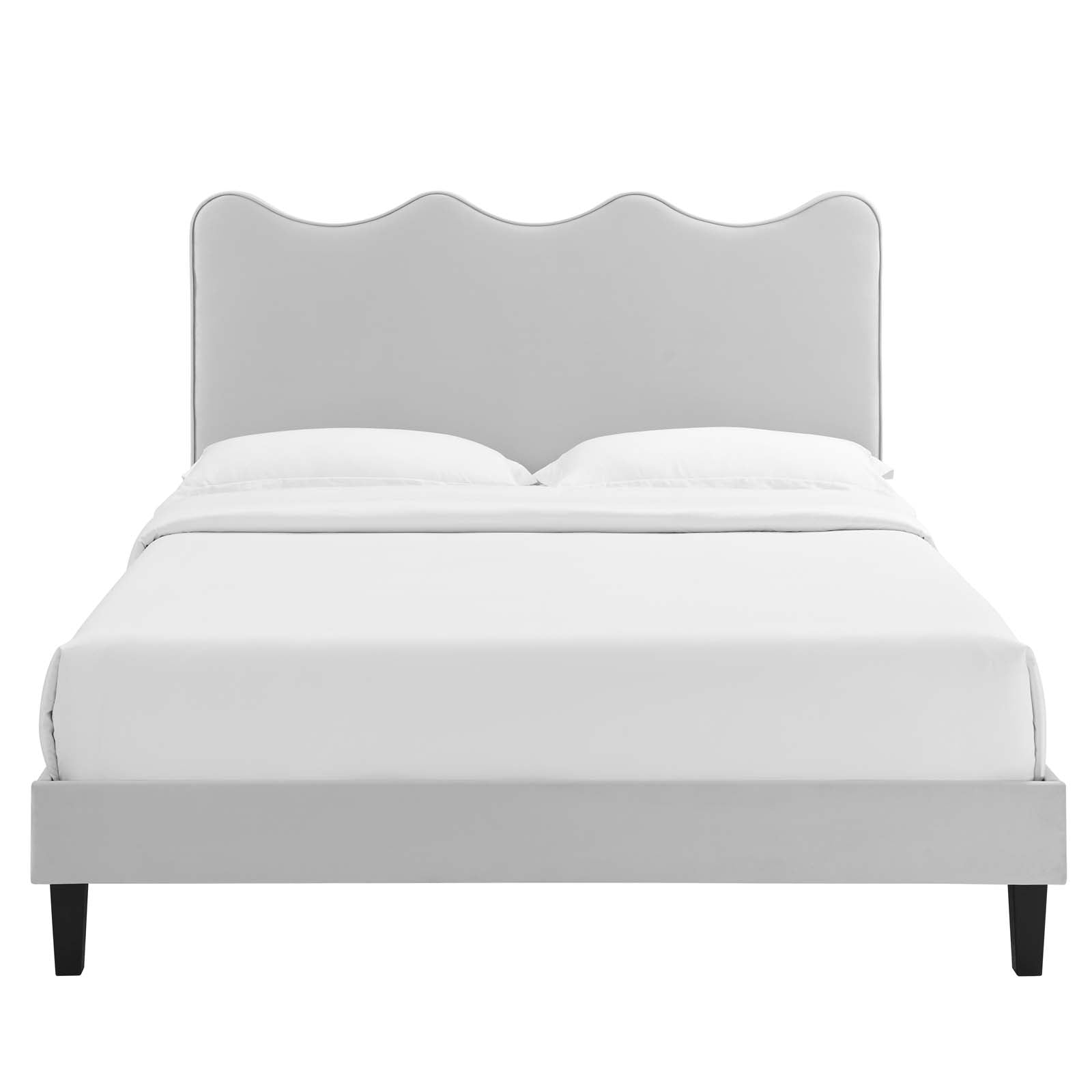 Current Performance Velvet Twin Platform Bed in Li