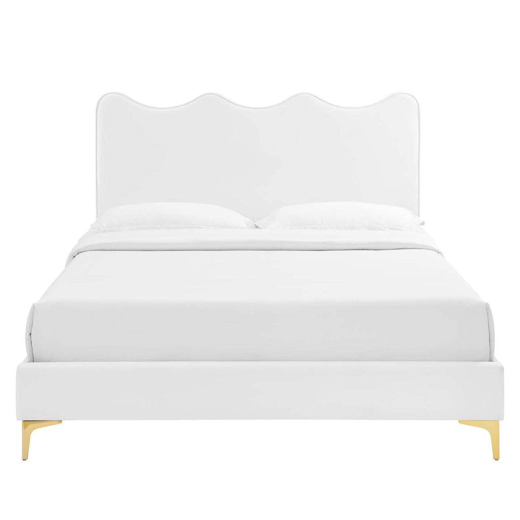 Current Performance Velvet Queen Platform Bed by Modway
