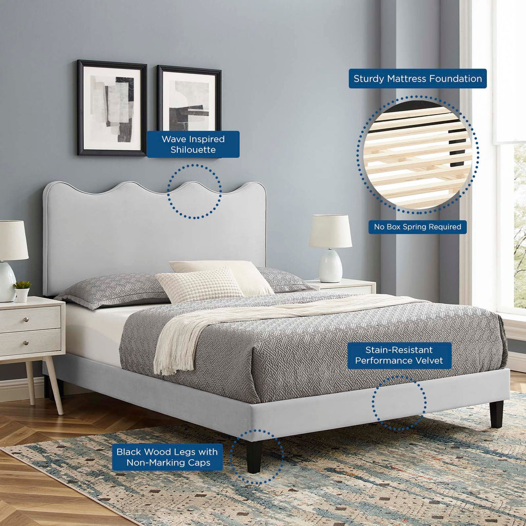 Current Performance Velvet Queen Platform Bed by Modway