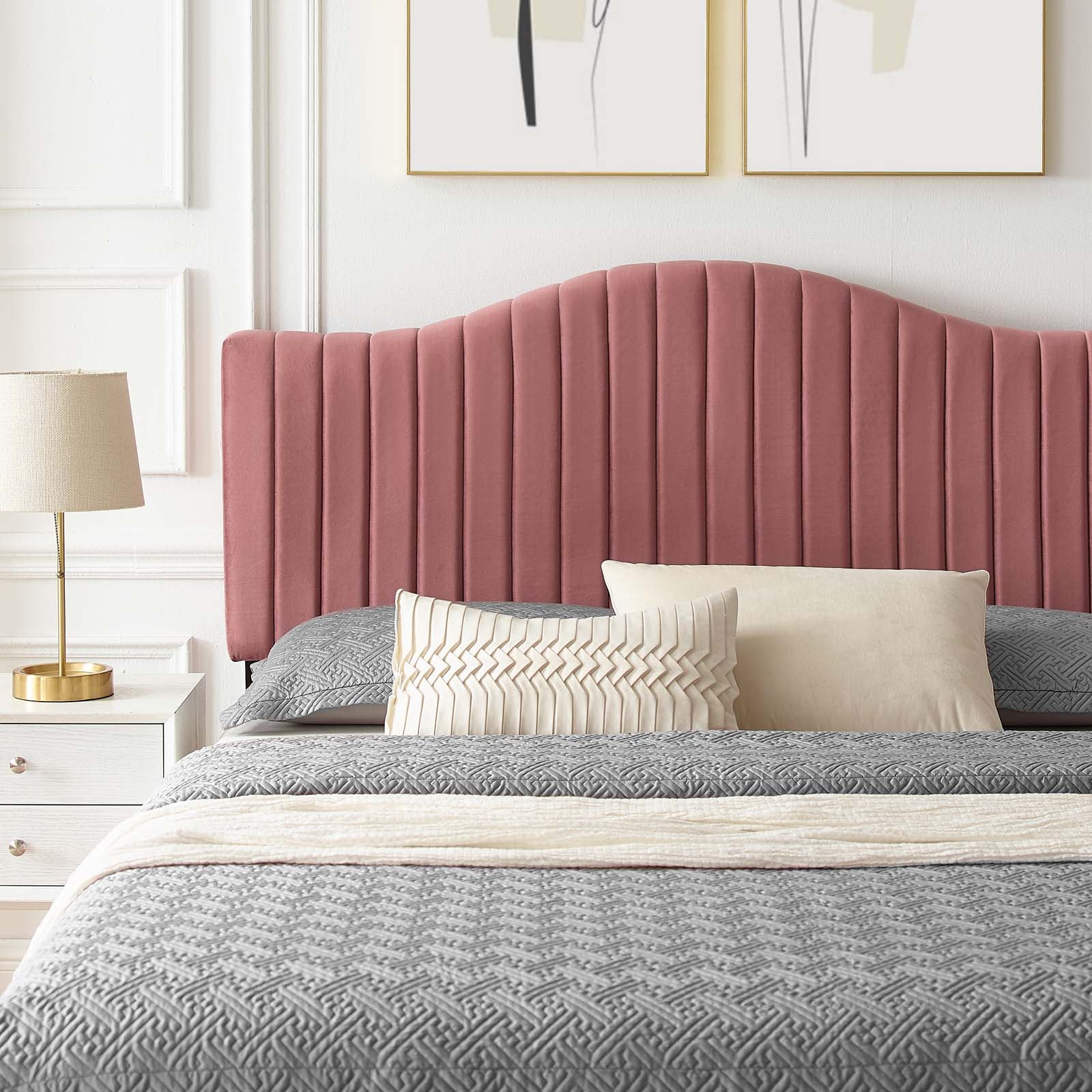 Juniper Channel Tufted Performance Velvet Queen Platform Bed by Modway