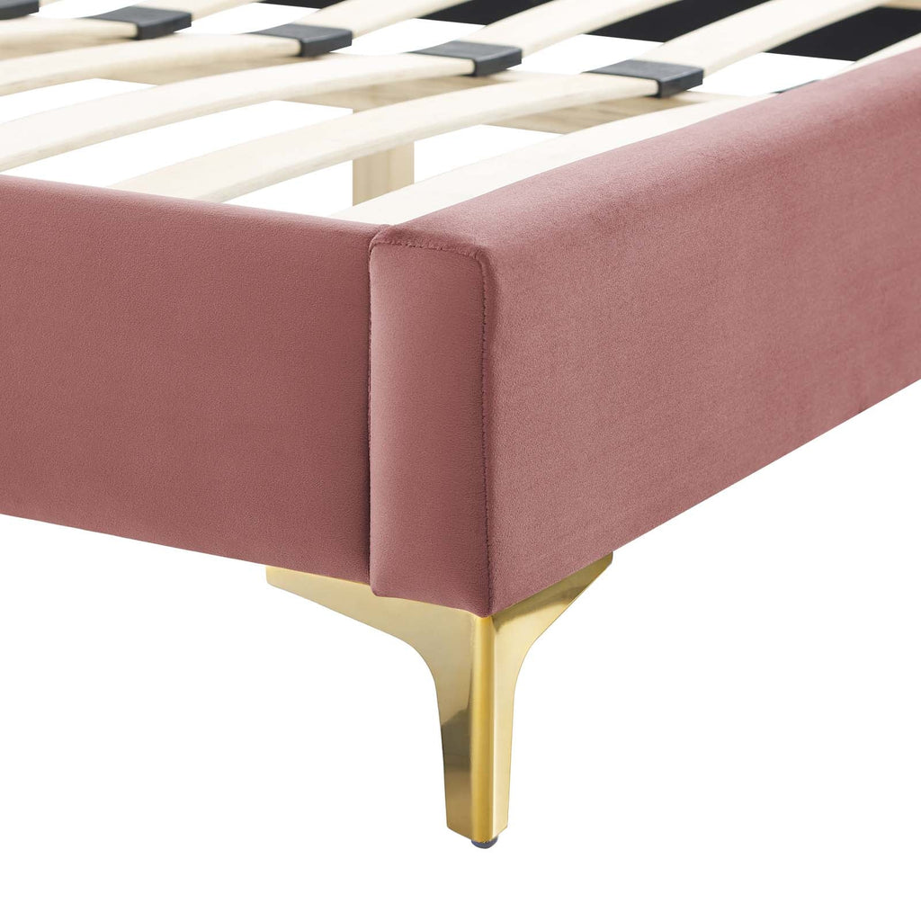 Juniper Channel Tufted Performance Velvet Queen Platform Bed by Modway