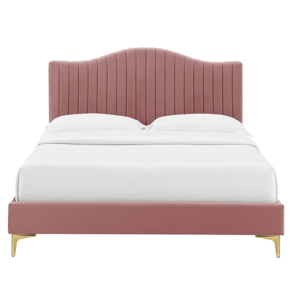 Juniper Channel Tufted Performance Velvet Queen Platform Bed by Modway