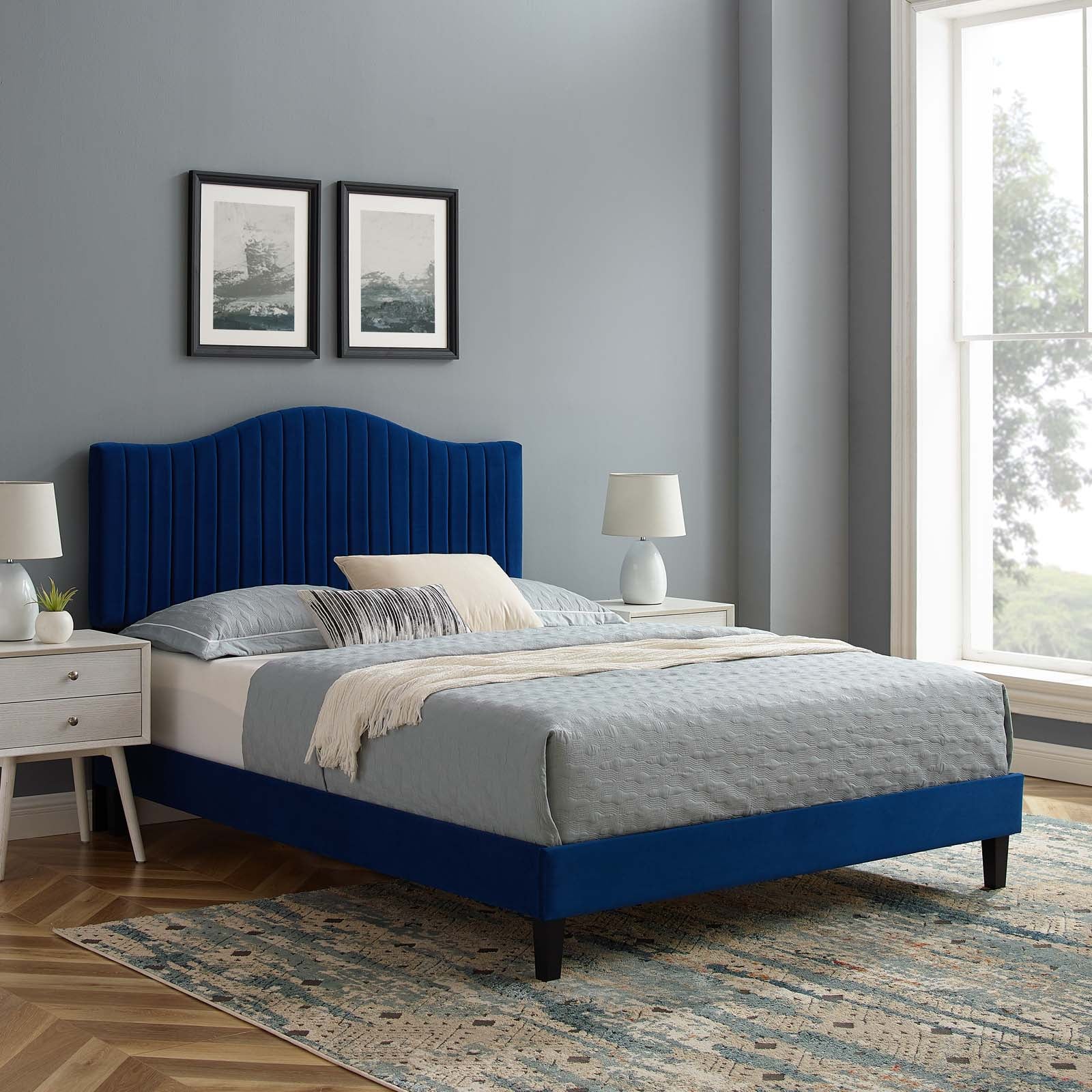 Juniper Channel Tufted Performance Velvet Full Platform Bed by Modway