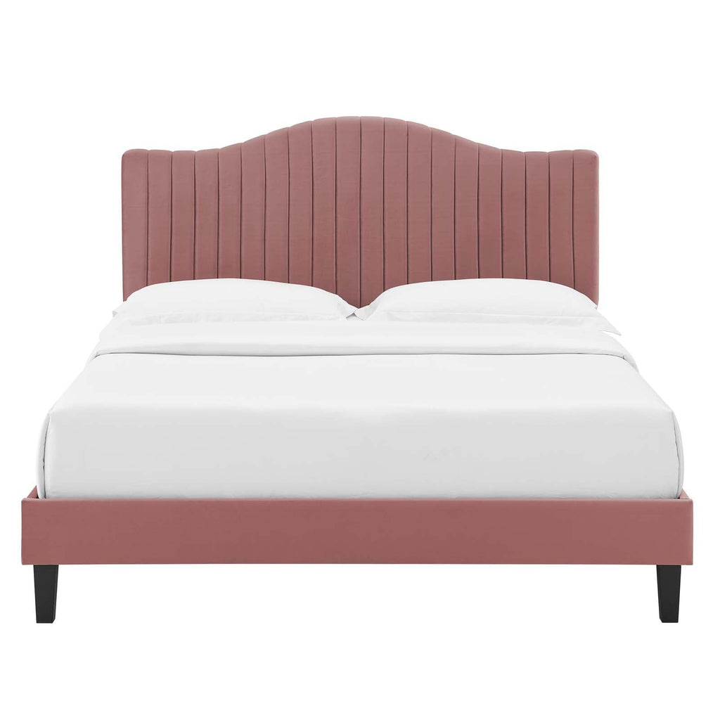 Juniper Channel Tufted Performance Velvet King Platform Bed by Modway
