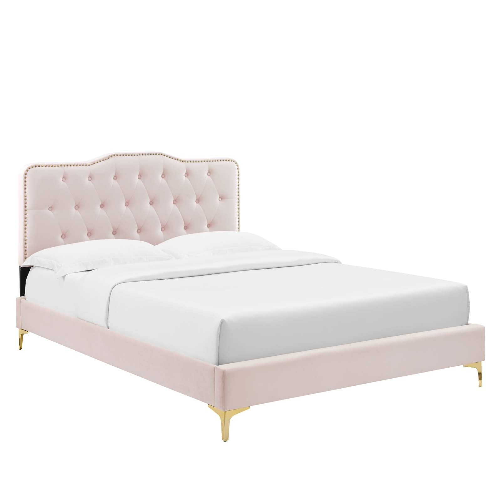 Amber Performance Velvet Queen Platform Bed by Modway